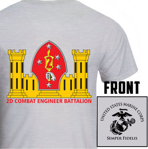 2nd Combat Engineer Battalion (2nd CEB) USMC Unit T-Shirt, 2nd CEB USMC Unit Logo, USMC gift ideas for men, Marine Corp gifts men or women 2D CEB, 2d Combat Engineer Bn