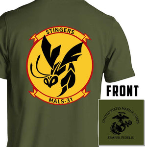 Marine Aviation Logistics Squadron 31 (MALS-31) USMC Unit T-Shirt, MALS-31 logo, USMC gift ideas for men, Marine Corp gifts men or women MALS-31