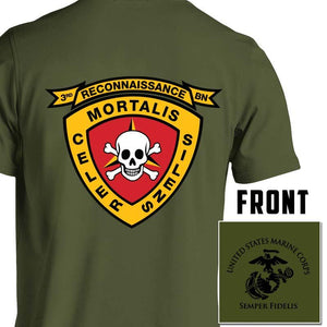 3rd Reconnaissance Battalion unit t-shirt, 3rd Recon Bn unit t-shirt, usmc custom unit gear, USMC Unit Long Sleeve T-Shirt