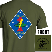 1st Tank Bn USMC Unit T-shirt, 1st Tank Bn Marines Unit T-shirt, 1st Tank Battalion Unit T-shirt, USMC Unit T-shirt