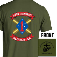 2dBn 11th Marines USMC Unit T-Shirt, 2ndBn 11th Marines logo, USMC gift ideas for men, Marine Corp gifts men or women 2nd Bn 11th Marines, Second Battalion Eleventh Marines