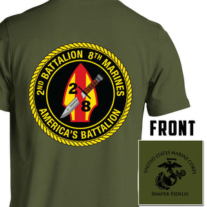 2nd Bn 8th Marines USMC Unit T-Shirt, 2nd Bn 8th Marines logo, USMC gift ideas for men, Marine Corp gifts men or women 2nd Bn 8th Marines 2d Bn 8th Marines 