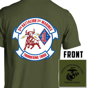 3/1 unit t-shirt, 3rd battalion 1st Marines unit t-shirt, 3rd battalion 1st marines, Custom unit gear, USMC unit t-shirt