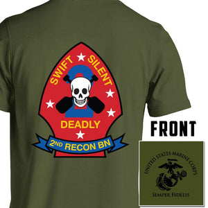 2nd Reconnaissance Battalion (2nd Recon) USMC Unit T-Shirt, 2nd Recon USMC Unit Logo, USMC gift ideas for men, Marine Corp gifts men or women 2D RECON Bn, 2d Reconnaissance Bn