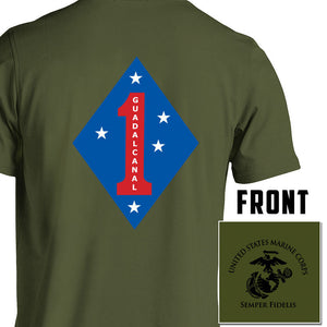 1st Marine Division USMC Unit T-Shirt, 1st MARDIV USMC Unit Logo, USMC gift ideas for men, Marine Corp gifts for women