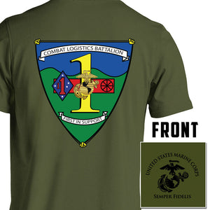 Combat Logistics Battalion USMC Unit T-Shirt, CLB-1 logo, USMC gift ideas for men, Marine Corp gifts men or women 