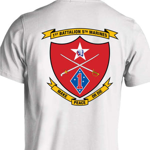 1st Bn, 5th Marines USMC Unit T-Shirt, 1st Bn, 5th Marines logo, USMC gift ideas for men, Marine Corp gifts men or women