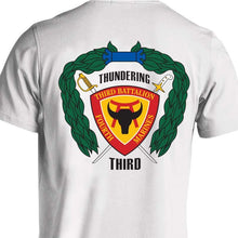 3rd Bn 4th Marines USMC Unit T-Shirt, 3rd Bn 4th Marines logo, USMC gift ideas for men, Marine Corp gifts men or women 3rd Bn 4th Marines 3d Bn 4th Marines white