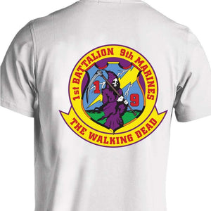 1st Bn 9th Marines USMC Unit T-Shirt, 1st Bn 9th Marines logo, USMC gift ideas for men, Marine Corp gifts men or women