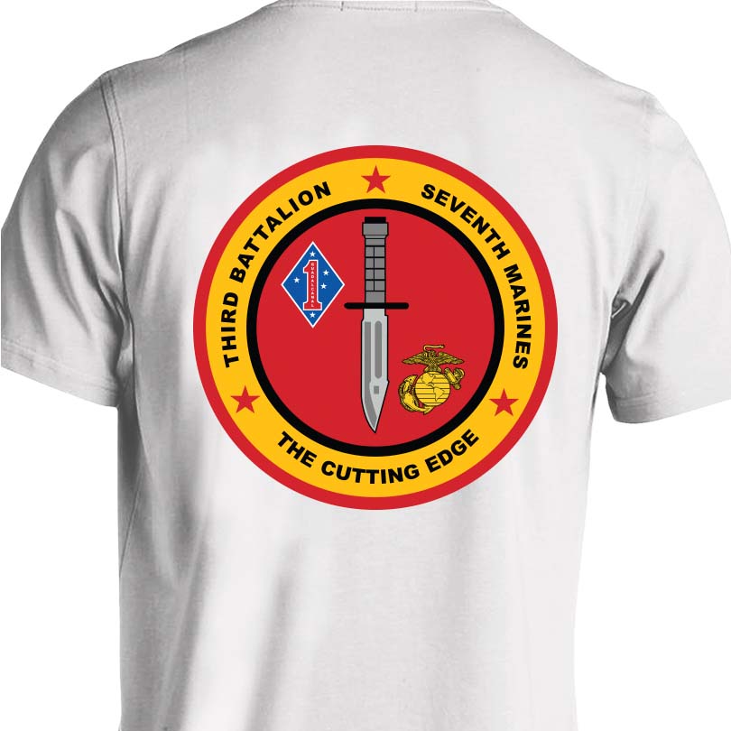 3rd Bn 7th Marines USMC Unit T-Shirt, 3rd Bn 7th Marines logo, USMC gift ideas for men, Marine Corp gifts men or women 3rd Bn 7th Marines