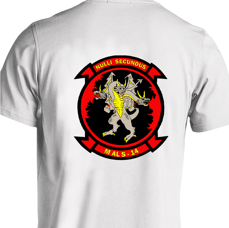 MALS-14 T-Shirt, USMC T-Shirt, USMC Unit T-Shirt, Marine Aviation Logistics Squadron 14, Nulli Secundus