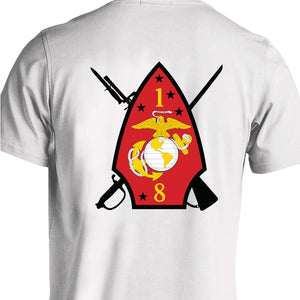 1st Bn 8th Marines USMC Unit T-Shirt, 1st Bn 8th Marines logo, 1/8 USMC Unit Logo, USMC gift ideas for men, Marine Corp gifts men or women 1st Bn 8th Marines