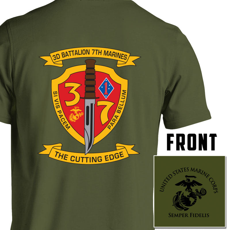 3rd Bn 7th Marines Unit T-Shirt - NEW LOGO