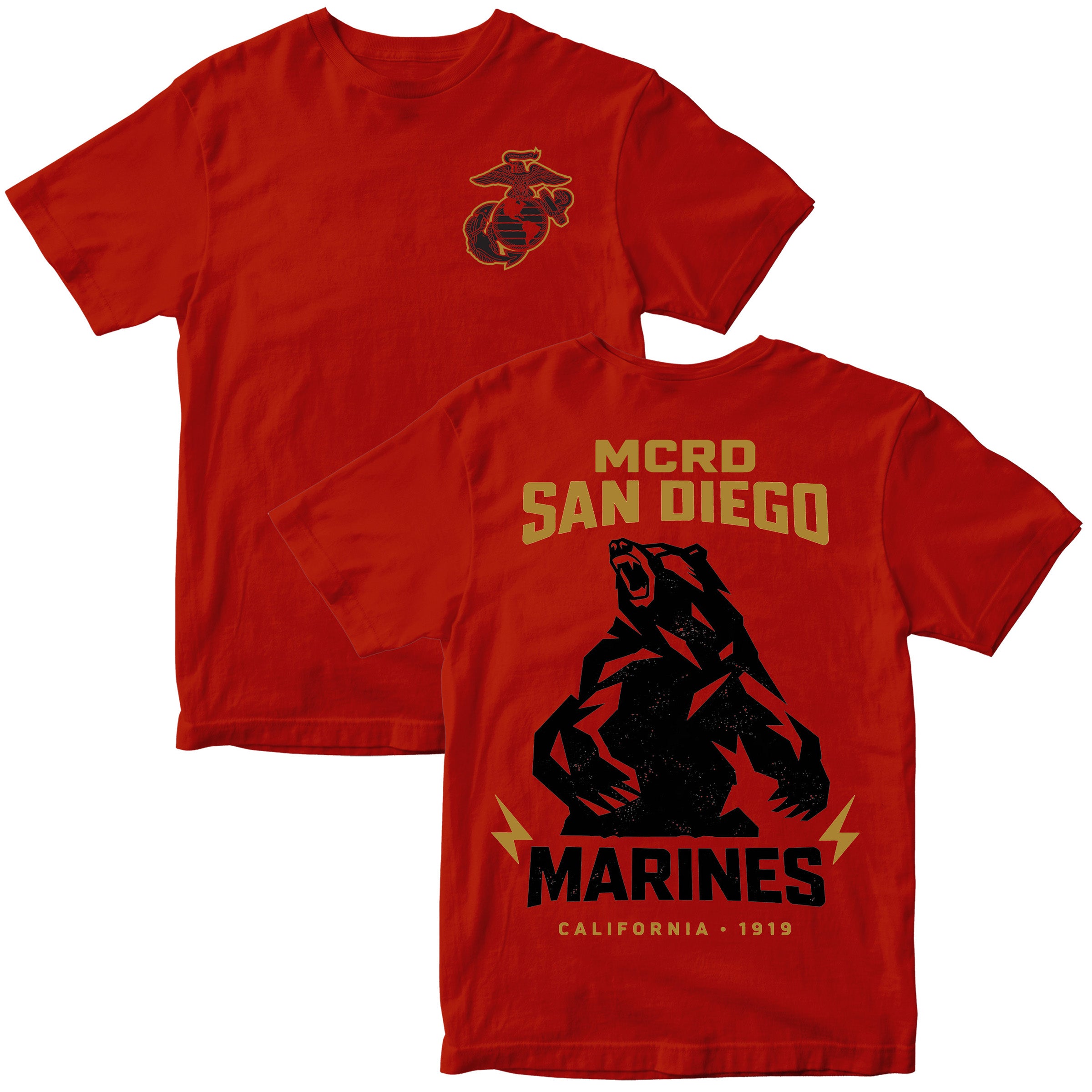 MCRD San Diego Marines California Bear T-Shirt | Marine Corps Gift
