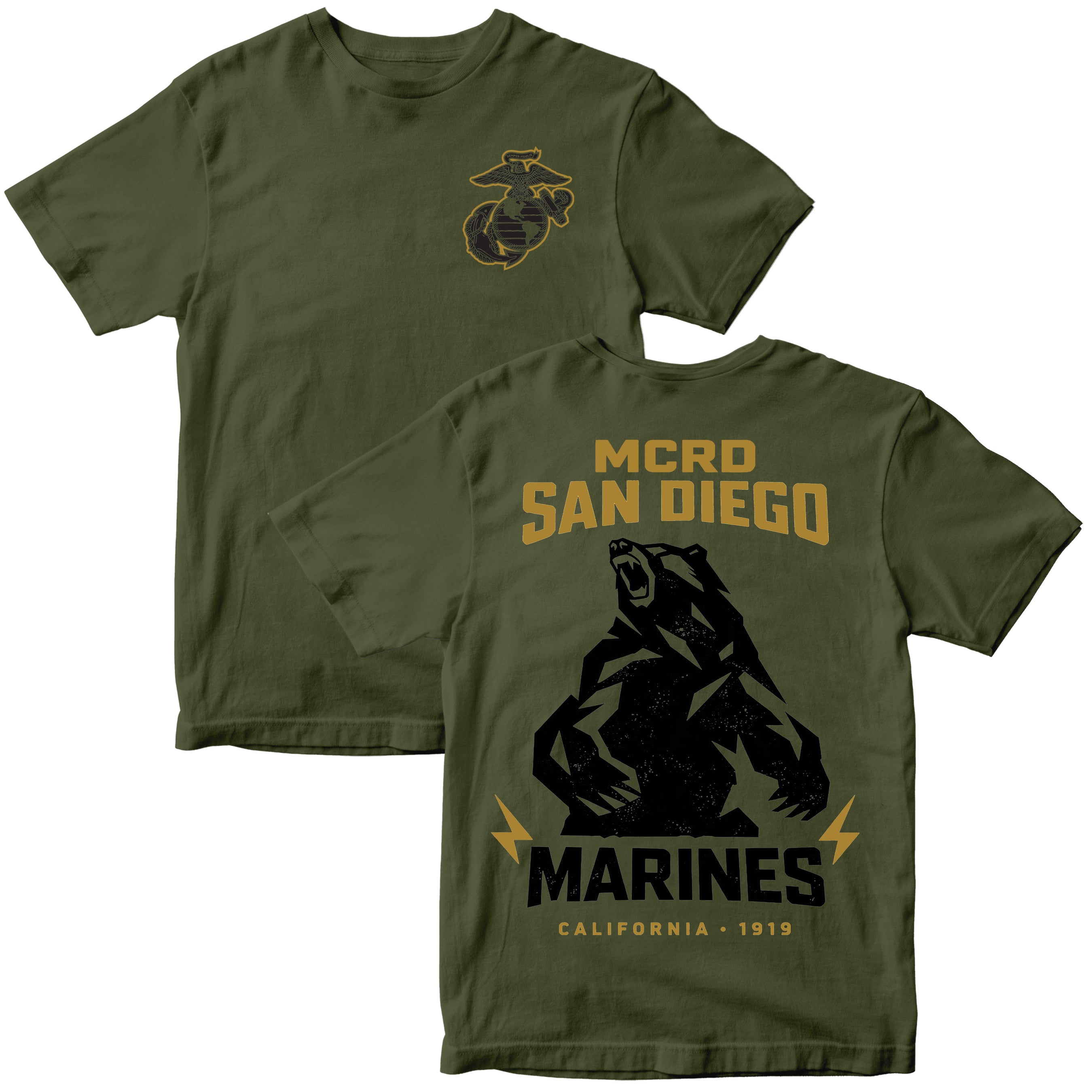 MCRD San Diego Marines California Bear T-Shirt | Marine Corps Gift
