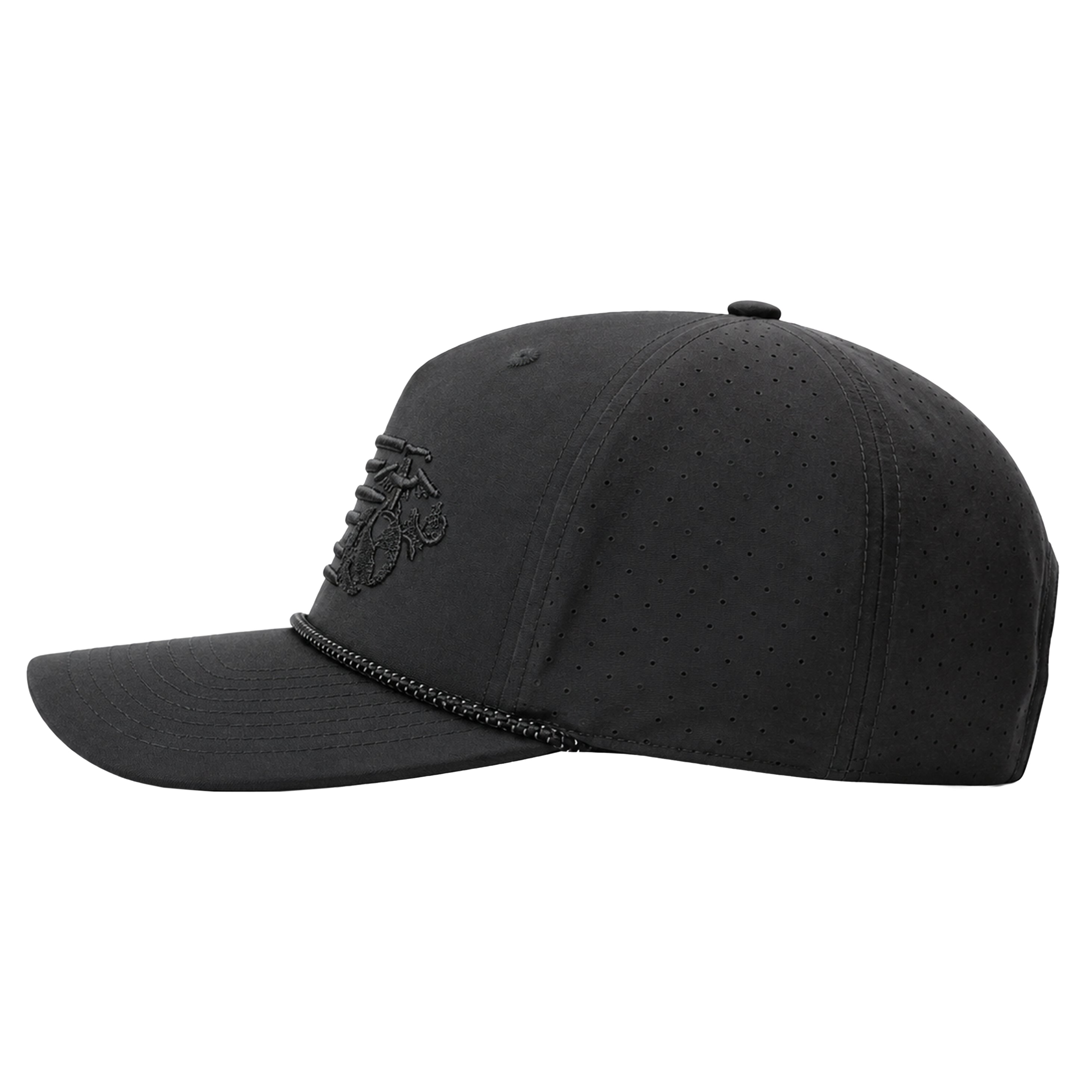 USMC Blackout Flag & EGA Embroidered Performance Rope Cap