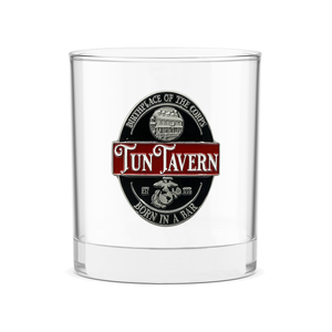 USMC Tun Tavern Rocks Drink Glass-Large Size Marine Corps Whiskey Glass