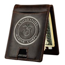 USMC Leather RFID Blocking Wallet