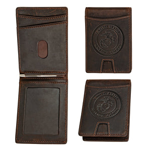 USMC Leather RFID Blocking Wallet