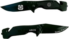 US Coast Guard - Folding Black Tactical Knife - USCG