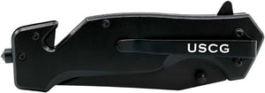 US Coast Guard - Folding Black Tactical Knife - USCG