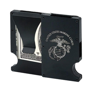 USMC Metal Wallet RFID blocking metal wallet with money clip marine Corp gifts