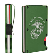 OD Green Marine Corps USMC RFID Blocking Metal Wallet