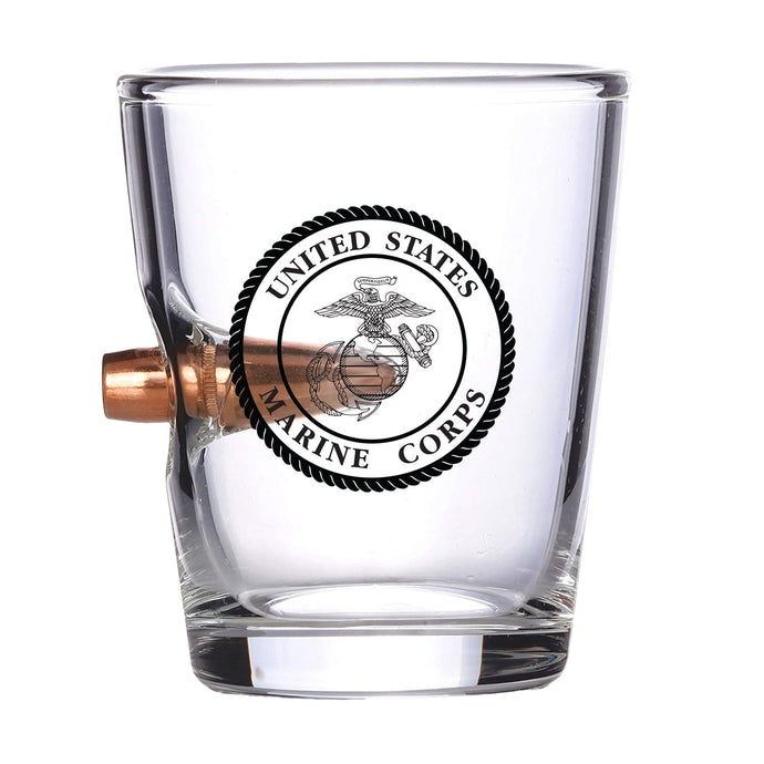 USMC Bullet Shot Glass – Real .308 Solid Copper Bullet