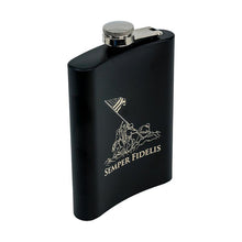 8oz USMC Marine Corps Flask Matte Black 