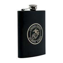 8oz USMC Marine Corps Flask Matte Black 