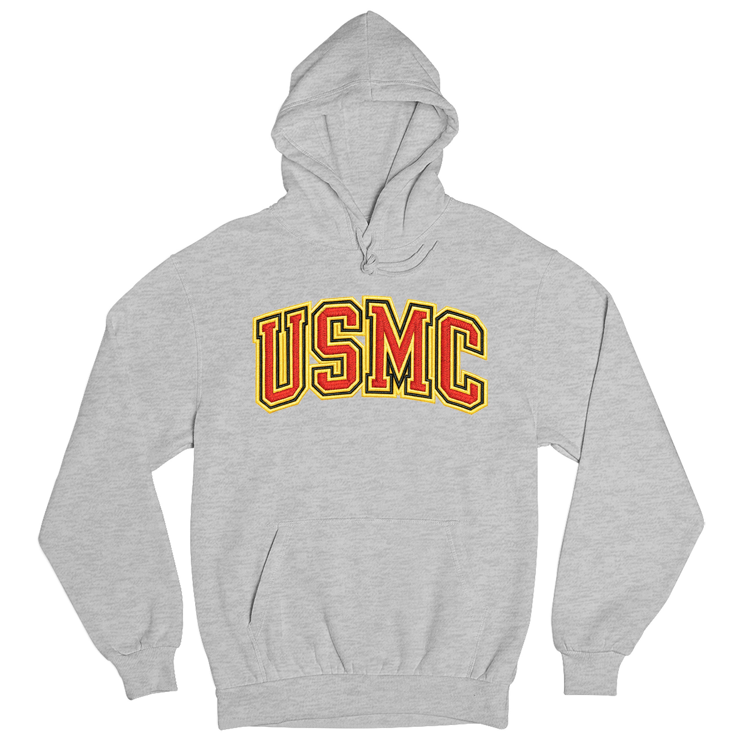 Marines Gray USMC Embroidered Patch Hoodie