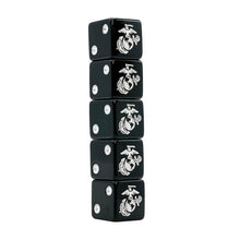 Five Black EGA Dice