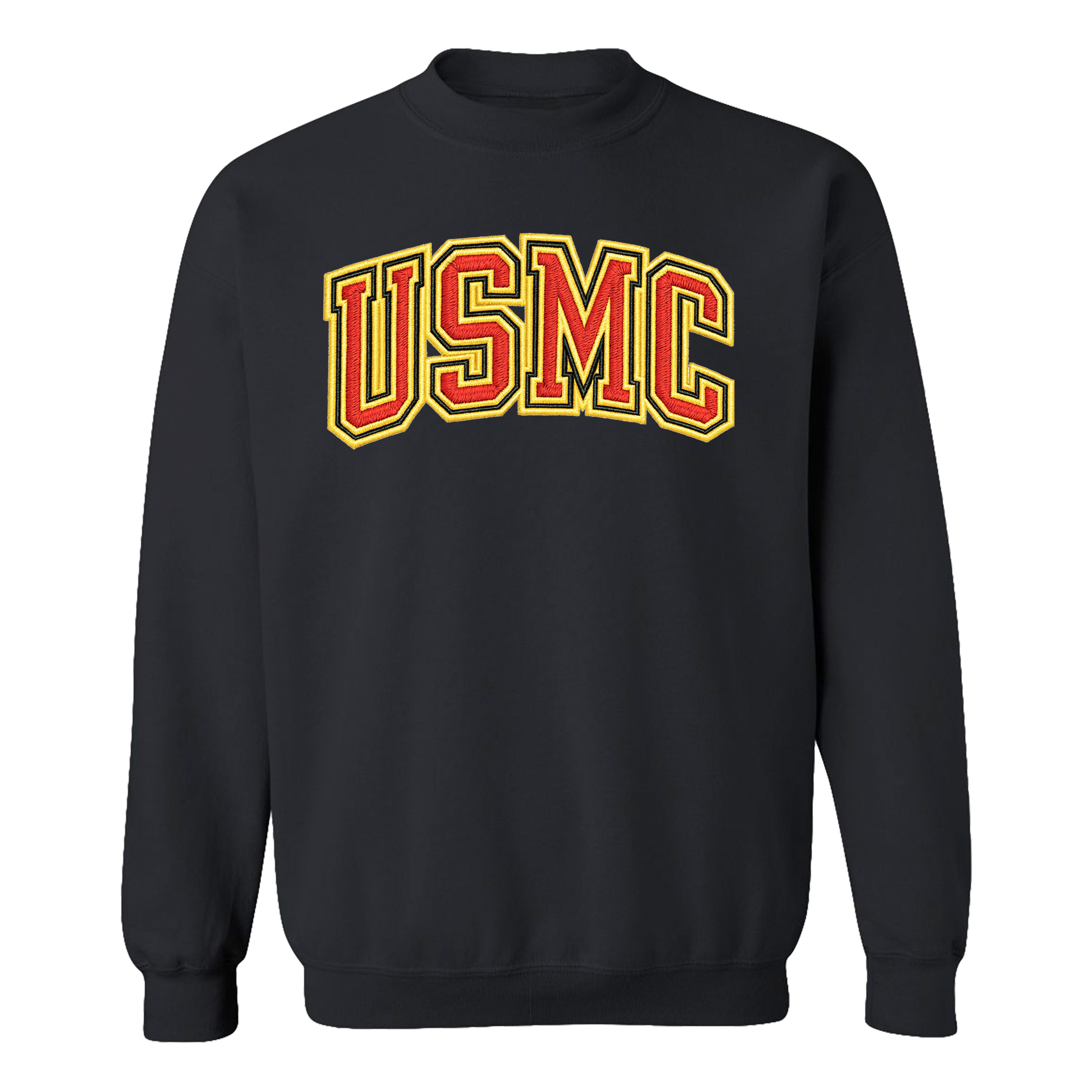 Marines Black USMC Embroidered Patch Sweatshirt