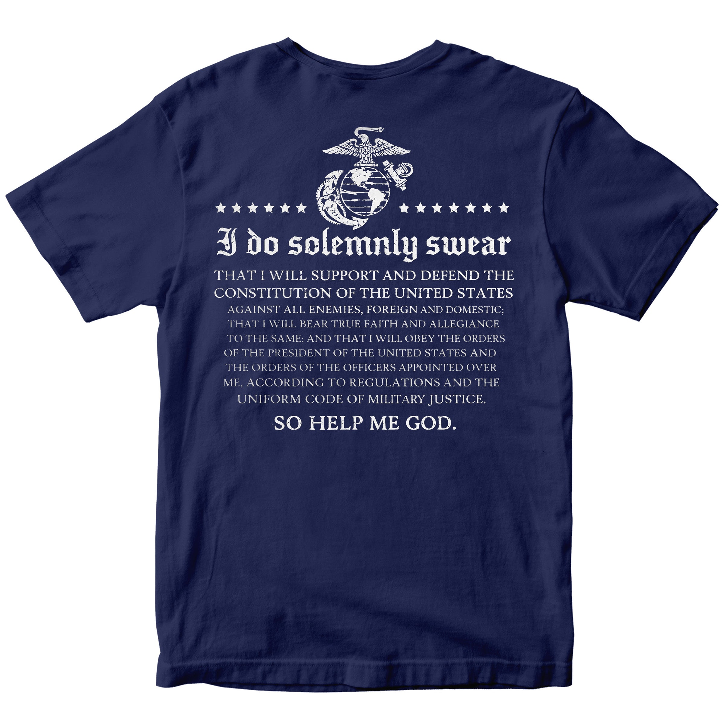 Navy USMC Oath of Enlistment T-shirt with full oath text.
