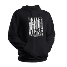 USMC United States Marines Always Faithful Waving Flag Black Sweatshirt