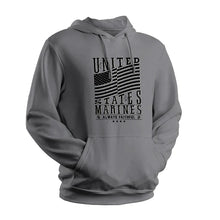 USMC United States Marines Always Faithful Waving Flag Grey Sweatshirt