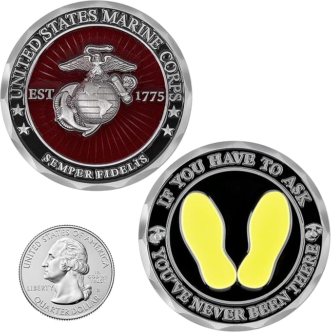 USMC - Yellow Footprints Challenge Coin