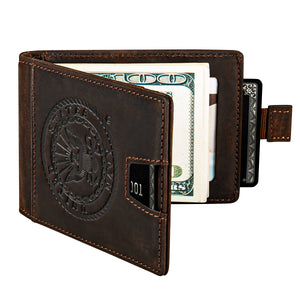 Navy Leather RFID Blocking Wallet