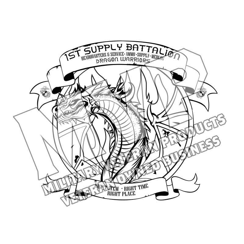 1st Supply Bn USMC Unit Logo, First Supply Battalion Unit Logo, 1st Supply Bn