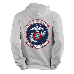 VMFA-122 Logo USMC Unit Hoodie Hoodie Heather Grey