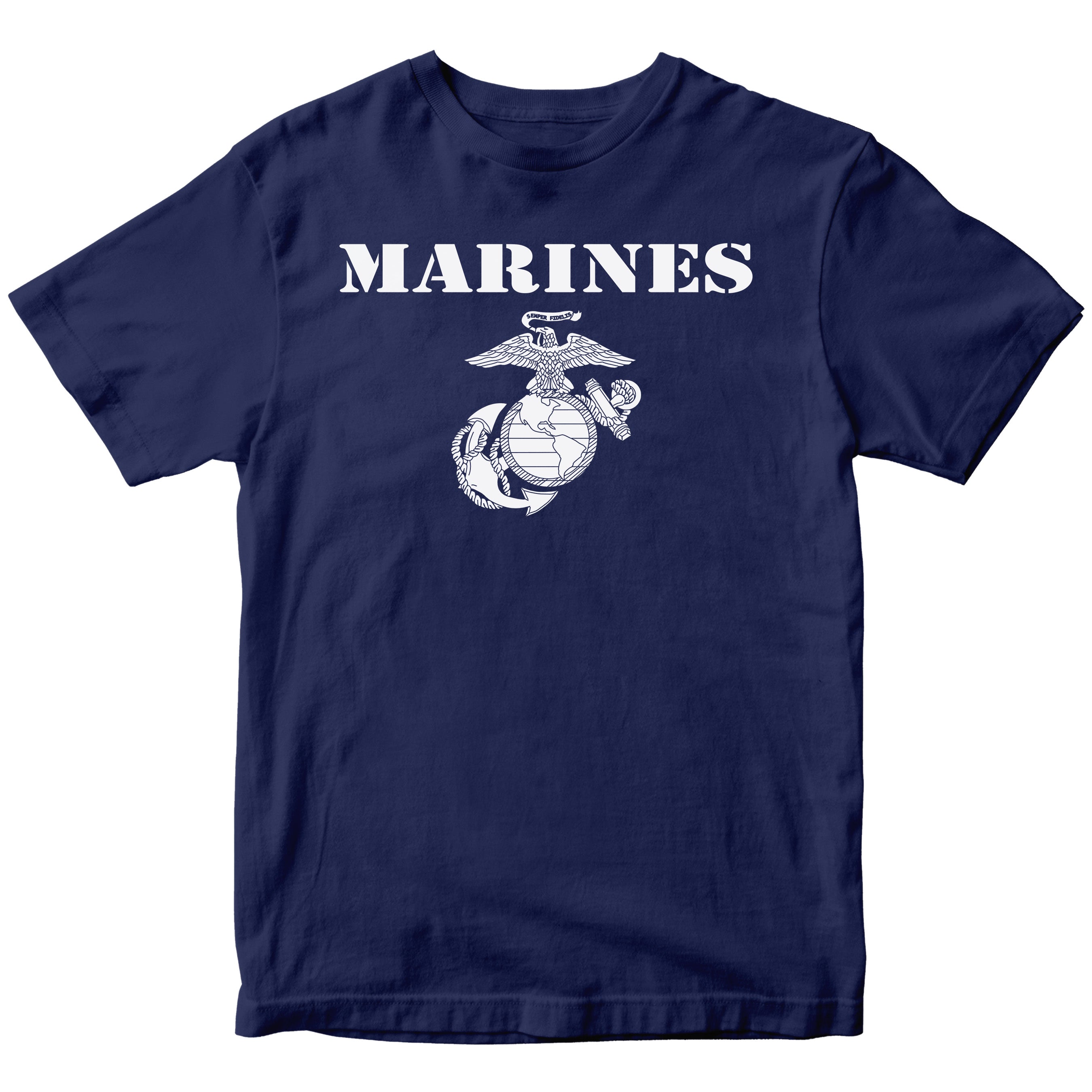 Vintage Marines EGA T-shirt with classic USMC Eagle Globe and Anchor. USMC navy Tee