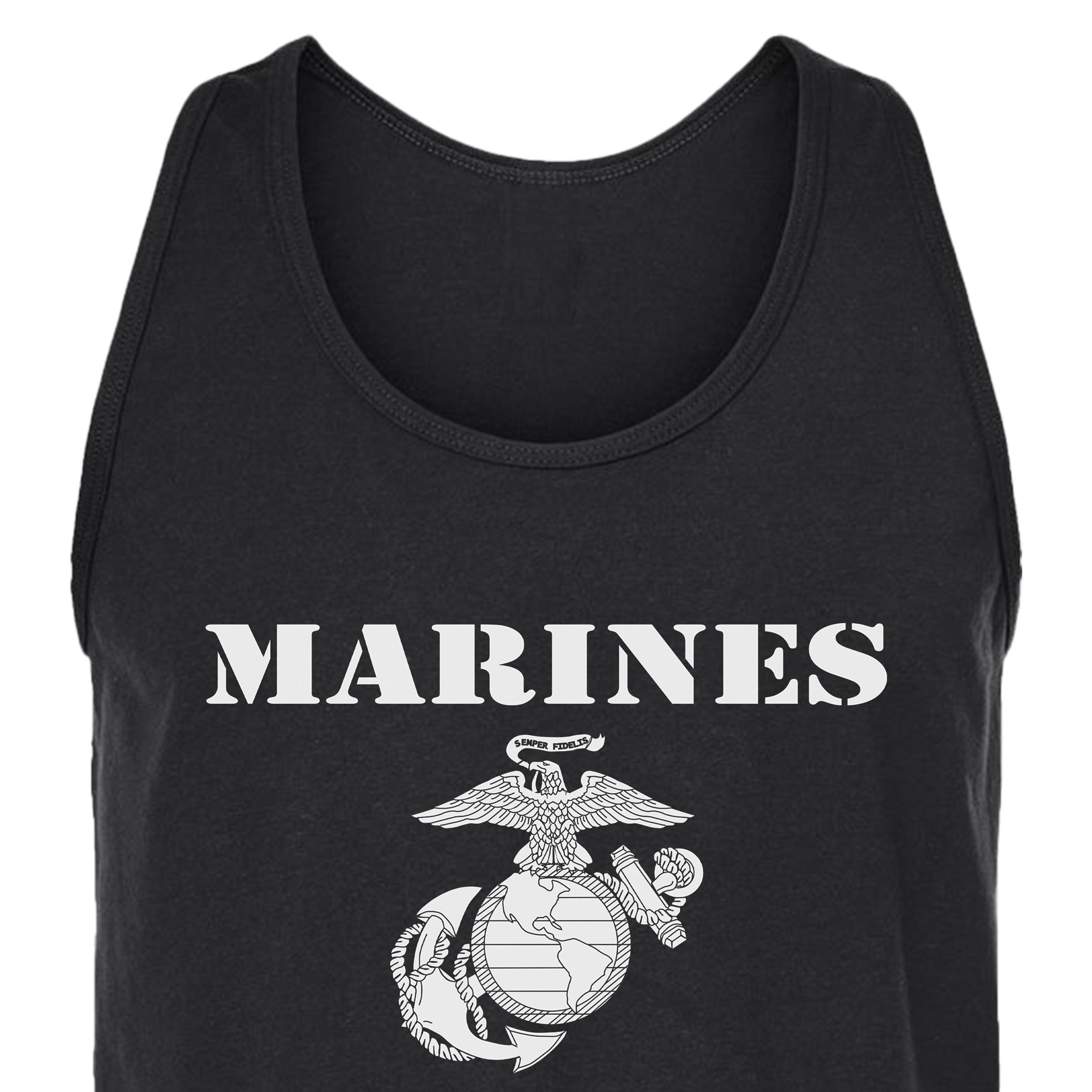 Vintage Marines EGA sleeveless tank with Eagle Globe and Anchor. USMC workout sleeveless tee. Marine Corps tank top