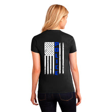 Ladie's Police T-Shirt - First Responder Shirt for Women, Thin blue line shirt for women, back the blue, back the badge, Police apparel for women, ladie's police t-shirt