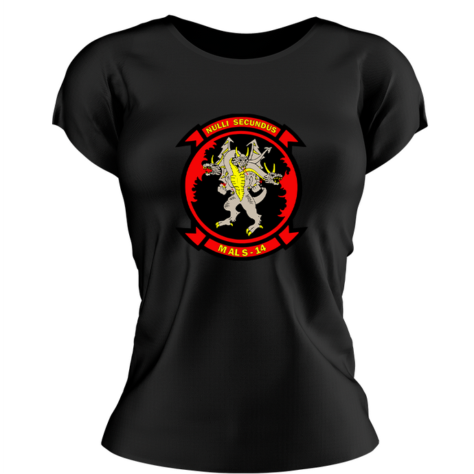 Marine Aviation Logistics Battalion 14 (MALS-14) Marines USMC Unit ladie's T-Shirt, MALS-14 USMC Unit logo, USMC gift ideas for women, Marine Corp gifts for women MALS-14