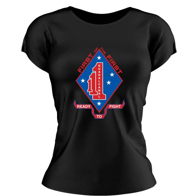 First Battalion First Marines USMC Unit ladie's T-Shirt,  1/1 USMC Unit logo, USMC gift ideas for women, Marine Corp gifts for women 1st Battalion 1st Marines