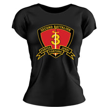 Second Battalion Third Marines,  (2/3) Marines USMC Unit ladie's T-Shirt, 2/3 USMC Unit logo, USMC gift ideas for women, Marine Corp gifts for women 2nd Battalion 3rd Marines