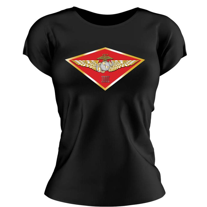 3rd Marine Aircraft Wing USMC Unit ladie's T-Shirt, 3rd MAW USMC Unit logo, USMC gift ideas for women, Marine Corp gifts for women