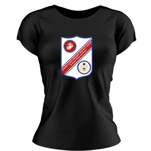 Marine Corps Embassy Security Group , MSG  USMC  ladie's T-Shirt, Marine Corps Embassy Security Group USMC Unit logo, USMC gift ideas for women, Marine Corp gifts for women Marine Corps Embassy Security Group