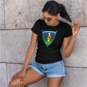 Combat Logistics Battalion 1 (CLB-1)  Unit Logo Women's Black Short Sleeve T-Shirt