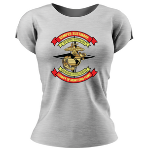 Second Supply Battalion USMC Unit ladie's T-Shirt, 2D Supply Bn USMC Unit logo, USMC gift ideas for women, Marine Corp gifts for women 